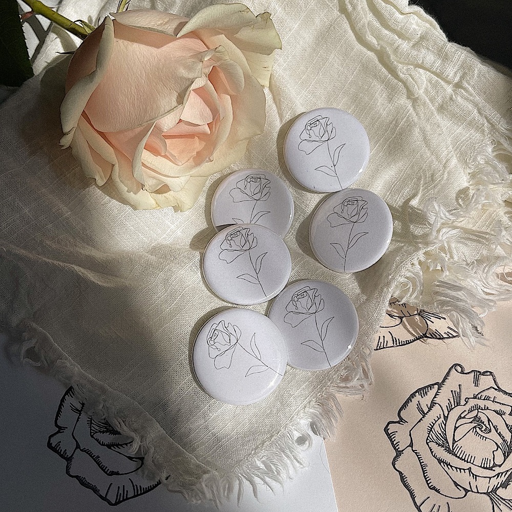 dainty rose pin — 1.25”